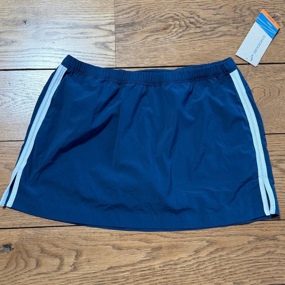 Brooks Epiphany Skort Size M Blue Tennis PIckleball Run Equilibrium Fabric